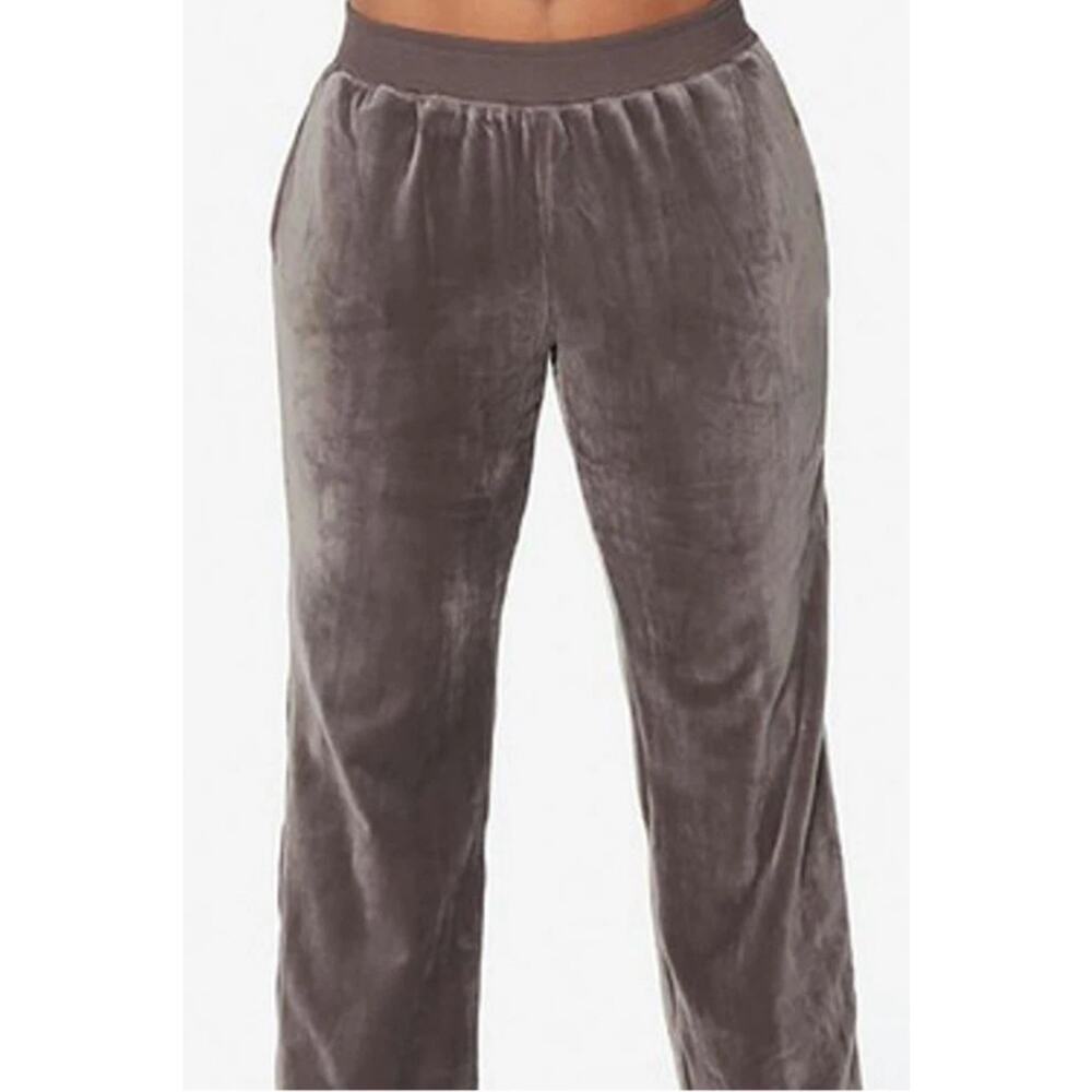 Brand New Ruby Ribbon Women's Size Large Gray Velour Velvet Mink Pants